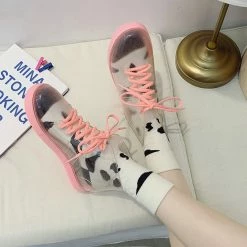 Unzzy Fashion Transparent Rain Boots KF81990 HOT SALE