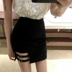 Unzzy HOT SALE Punk Black Skirt KF908013 8 Unzzy HOT SALE Punk Black Skirt KF908013