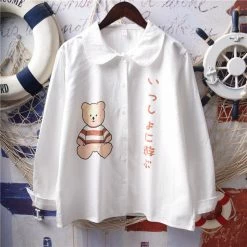 Unzzy Cartoon Bear Shirt KF9326
