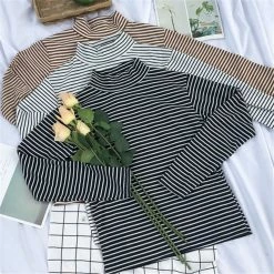 Unzzy Striped Long-sleeved T-shirt KF9436