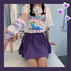 Unzzy HOT SALE Purple High Waist Pleated Skirt KF90338 8 Unzzy HOT SALE Purple High Waist Pleated Skirt KF90338