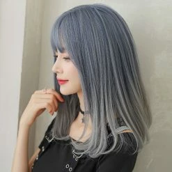 Unzzy Blue Gradient Gray Wig KF8208 HOT SALE 7 Unzzy Blue Gradient Gray Wig KF8208 HOT SALE