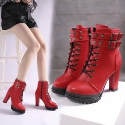 Unzzy Black Studded High Heels KF82317 7 Unzzy Black Studded High Heels KF82317