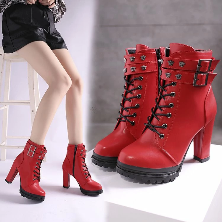 Unzzy Black Studded High Heels KF82317 3 Unzzy Black Studded High Heels KF82317