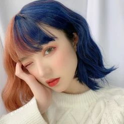 Unzzy Blue And Yellow Wig KF90602