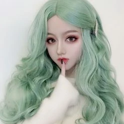 Unzzy Green Long Roll Wig KF90501