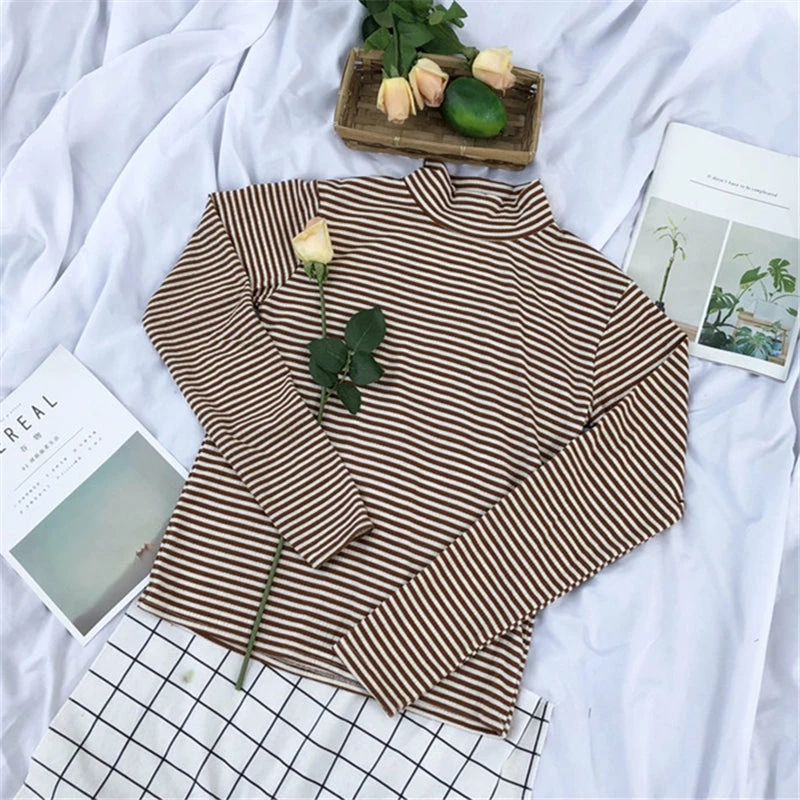 Unzzy Striped Long-sleeved T-shirt KF9436 4 Unzzy Striped Long-sleeved T-shirt KF9436