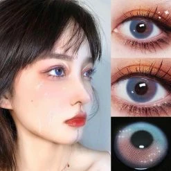 Unzzy 12 MONTHS PINK BLUE CONTACT LENS (TWO PIECES) KF23435