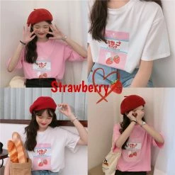 Unzzy Chic Strawberry T-shirt KF81274