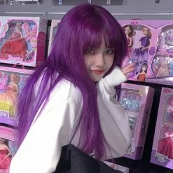 Unzzy Purple Long Straight Wig KF81914