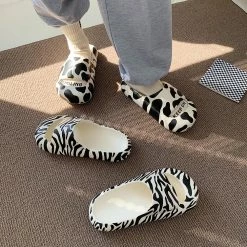 Unzzy HOT SALE Leopard Cow Slippers KF82609