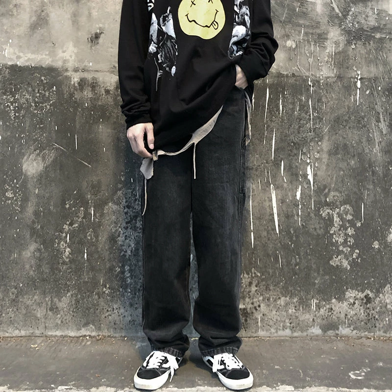 Unzzy Ulzzang Black Jeans KF81591 3 Unzzy Ulzzang Black Jeans KF81591