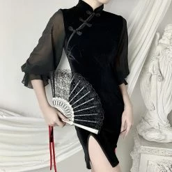 Unzzy Vintage Black Dress KF81086