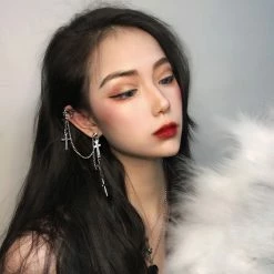 Unzzy HOT SALE Cross Chain Earrings KF81297 8 Unzzy HOT SALE Cross Chain Earrings KF81297