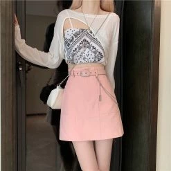 Unzzy HOT SALE All-match High Waist Chain Skirt KF81531