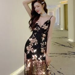 Unzzy Sequin Embroidered Dress KF30352