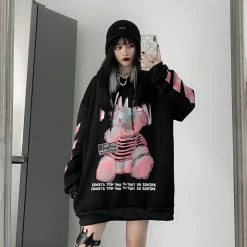 Unzzy Cartoon Bear Plus Fleece Hooded Sweater KF82351 HOT SALE