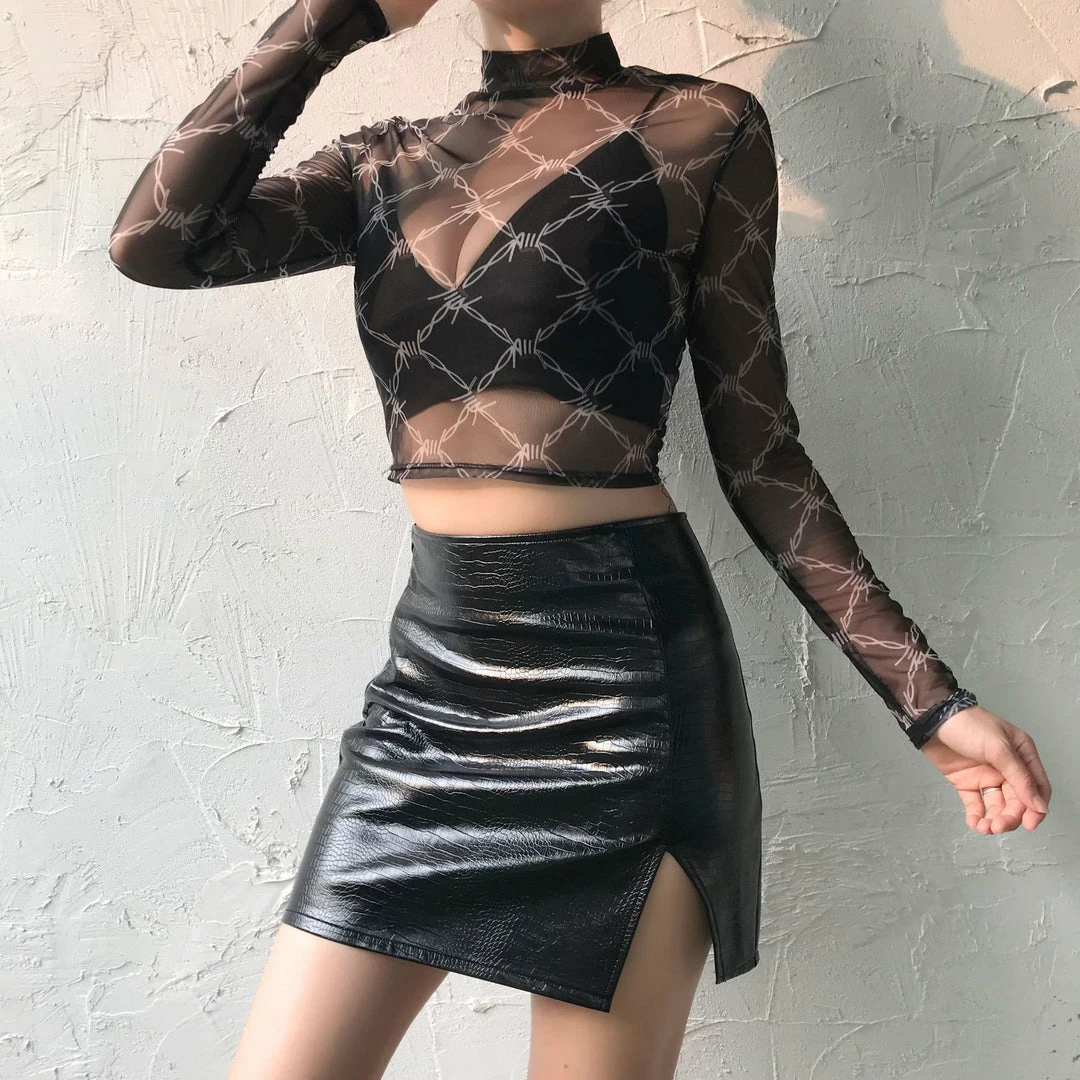 Unzzy Chic Leather Skirt KF9468 HOT SALE 3 Unzzy Chic Leather Skirt KF9468 HOT SALE