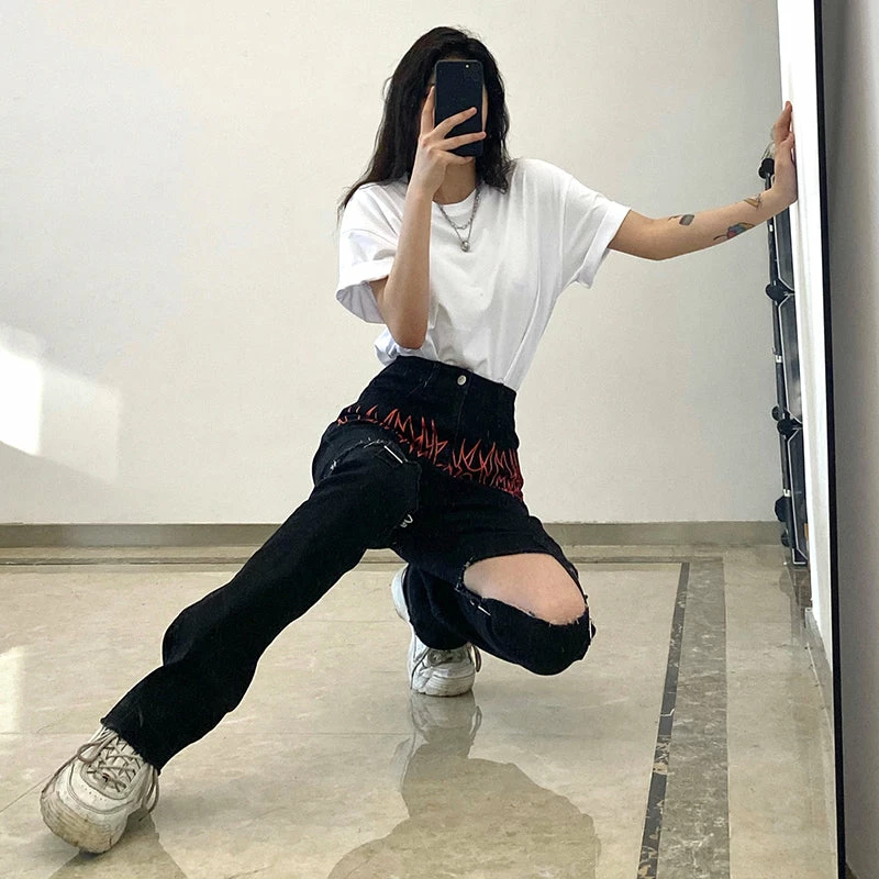 Unzzy Chain Casual Jeans KF82153 HOT SALE 4 Unzzy Chain Casual Jeans KF82153 HOT SALE