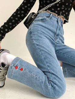 Unzzy Ulzzang Love Jeans KF82047 HOT SALE