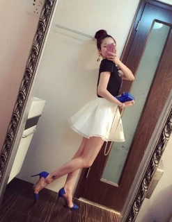 Unzzy Cute Cat Sister T -Shirt And Skirt Set KF26010