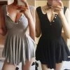 Unzzy HOT SALE DEEP V LOW BREAST LACE SWEET RETRO DRESS KF26004