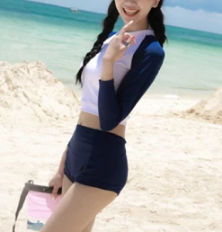 Unzzy HOT SALE Long Sleeve High Waist Swimsuit KF50022