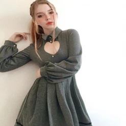 Unzzy Dresses/Skirt Sweet And Sexy Heart Hollow Out Dress KF1056