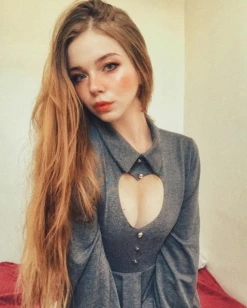 Unzzy Dresses/Skirt Sweet And Sexy Heart Hollow Out Dress KF1056