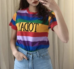 Unzzy HOT SALE Today Rainbow T-shirt KF50079 7 Unzzy HOT SALE Today Rainbow T-shirt KF50079