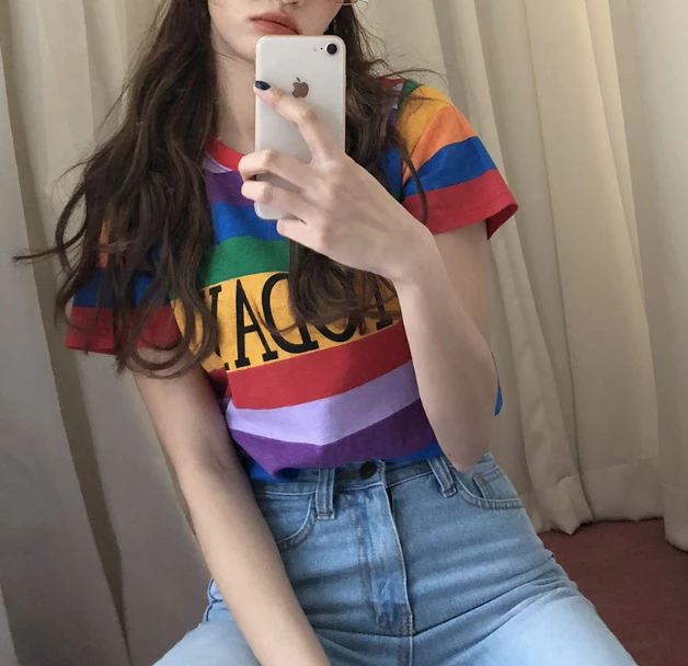 Unzzy HOT SALE Today Rainbow T-shirt KF50079 2 Unzzy HOT SALE Today Rainbow T-shirt KF50079