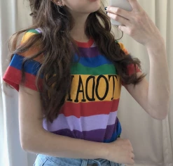 Unzzy HOT SALE Today Rainbow T-shirt KF50079 8 Unzzy HOT SALE Today Rainbow T-shirt KF50079