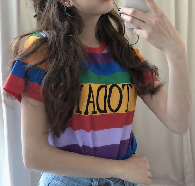 Unzzy HOT SALE Today Rainbow T-shirt KF50079 4 Unzzy HOT SALE Today Rainbow T-shirt KF50079