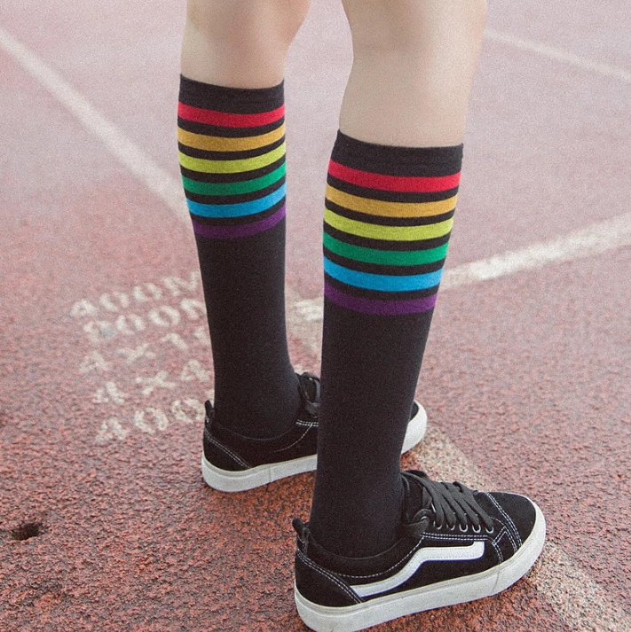 Unzzy Rainbow Striped Socks KF50090 5 Unzzy Rainbow Striped Socks KF50090