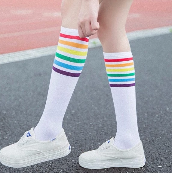 Unzzy Rainbow Striped Socks KF50090 3 Unzzy Rainbow Striped Socks KF50090
