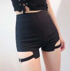 Unzzy Leg Loop High Waist Shorts KF50130 10 Unzzy Leg Loop High Waist Shorts KF50130