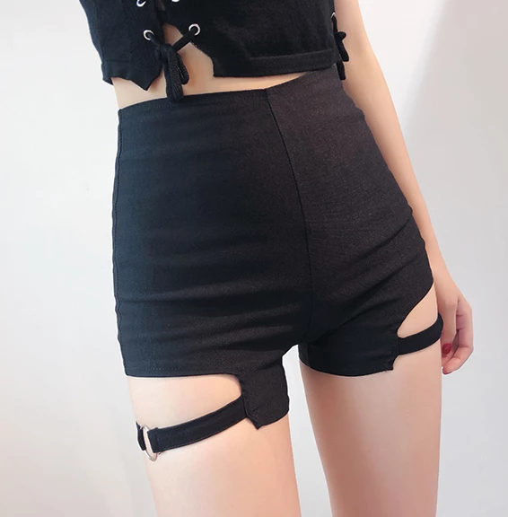 Unzzy Leg Loop High Waist Shorts KF50130 5 Unzzy Leg Loop High Waist Shorts KF50130