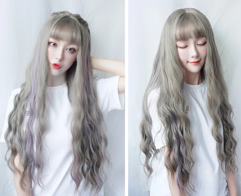 Unzzy HOT SALE Cute Big Wave Long Roll Wig KF40378 8 Unzzy HOT SALE Cute Big Wave Long Roll Wig KF40378