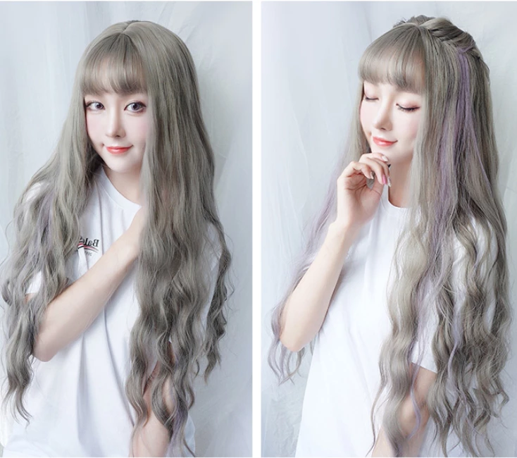 Unzzy HOT SALE Cute Big Wave Long Roll Wig KF40378 4 Unzzy HOT SALE Cute Big Wave Long Roll Wig KF40378