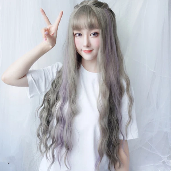 Unzzy HOT SALE Cute Big Wave Long Roll Wig KF40378 6 Unzzy HOT SALE Cute Big Wave Long Roll Wig KF40378