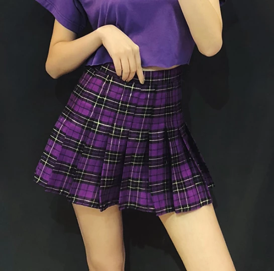 Unzzy HOT SALE Retro High Waist Plaid Skirt KF50522 3 Unzzy HOT SALE Retro High Waist Plaid Skirt KF50522