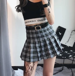 Unzzy HOT SALE Retro High Waist Plaid Skirt KF50522 15 Unzzy HOT SALE Retro High Waist Plaid Skirt KF50522