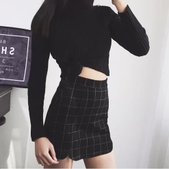 Unzzy HOT SALE Plaid Petals Hip Short Skirt KF50523 13 Unzzy HOT SALE Plaid Petals Hip Short Skirt KF50523