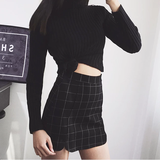 Unzzy HOT SALE Plaid Petals Hip Short Skirt KF50523 4 Unzzy HOT SALE Plaid Petals Hip Short Skirt KF50523