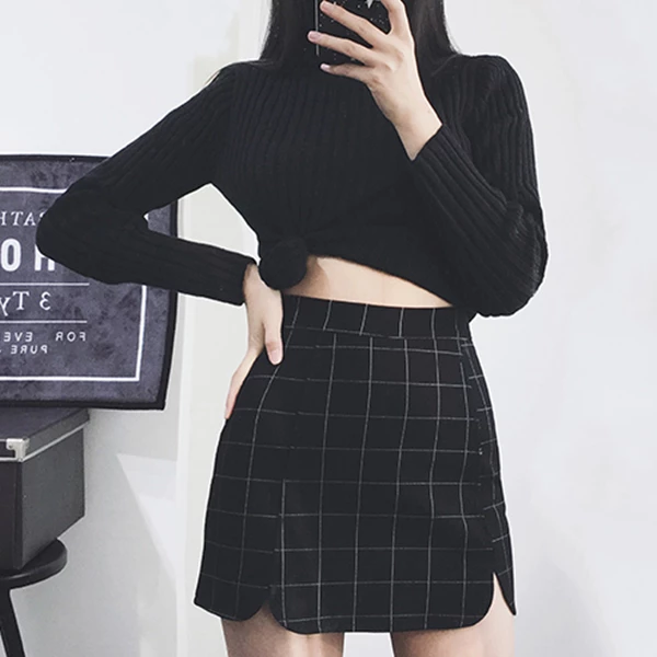 Unzzy HOT SALE Plaid Petals Hip Short Skirt KF50523 3 Unzzy HOT SALE Plaid Petals Hip Short Skirt KF50523