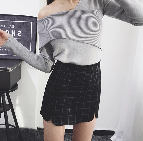 Unzzy HOT SALE Plaid Petals Hip Short Skirt KF50523 6 Unzzy HOT SALE Plaid Petals Hip Short Skirt KF50523