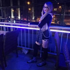 Unzzy Hip Hop Irregular Stitching Plaid Skirt KF50514 HOT SALE