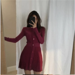 Unzzy Long Sleeve Knit Dress KF80025 HOT SALE 8 Unzzy Long Sleeve Knit Dress KF80025 HOT SALE