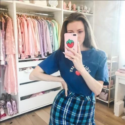 Unzzy Blue Embroidered Skirt KF2126 HOT SALE