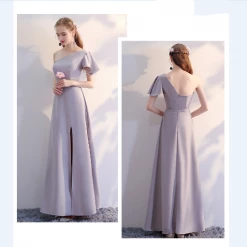 Unzzy HOT SALE Gray Temperament Gown Dress KF80080